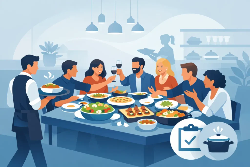 Cena per gruppi numerosi senza complicazioni